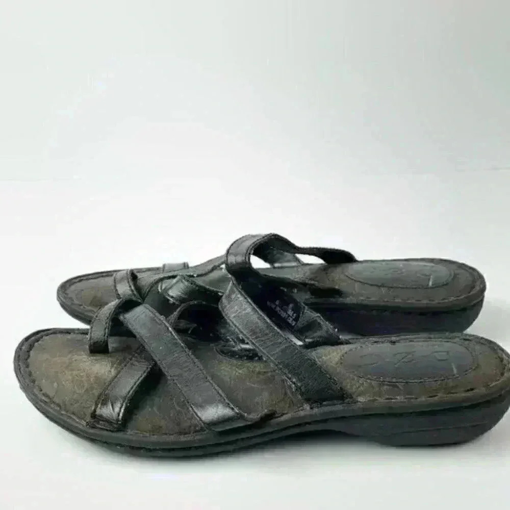 Boc Born Concept Sandals 6 36.5 M/W Black Leather View 3